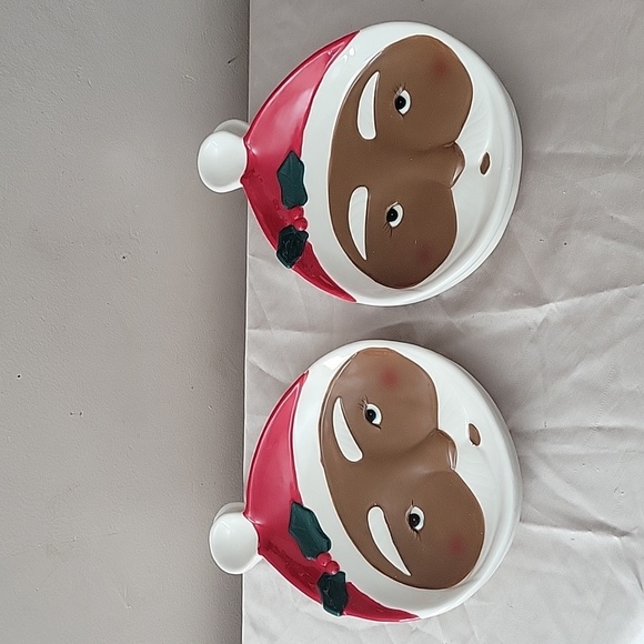 HGTV Other - HGTV Set Of 4 African American Santa Plates 9.5", NIB